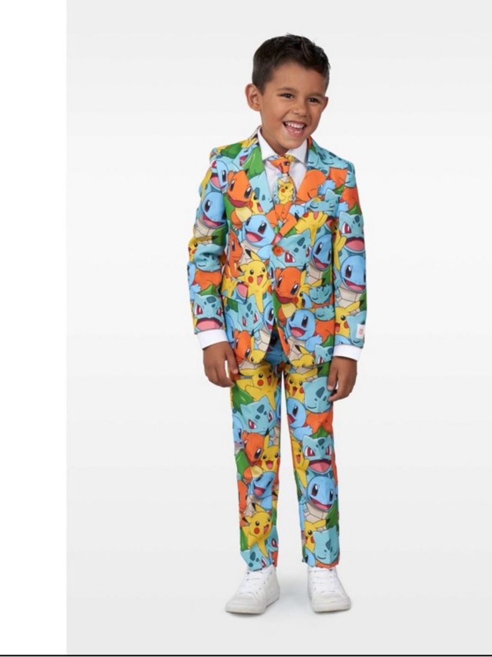 OppoSuits Kids Pokémon Character Blue Orange Yellow Pattern Suit -8y